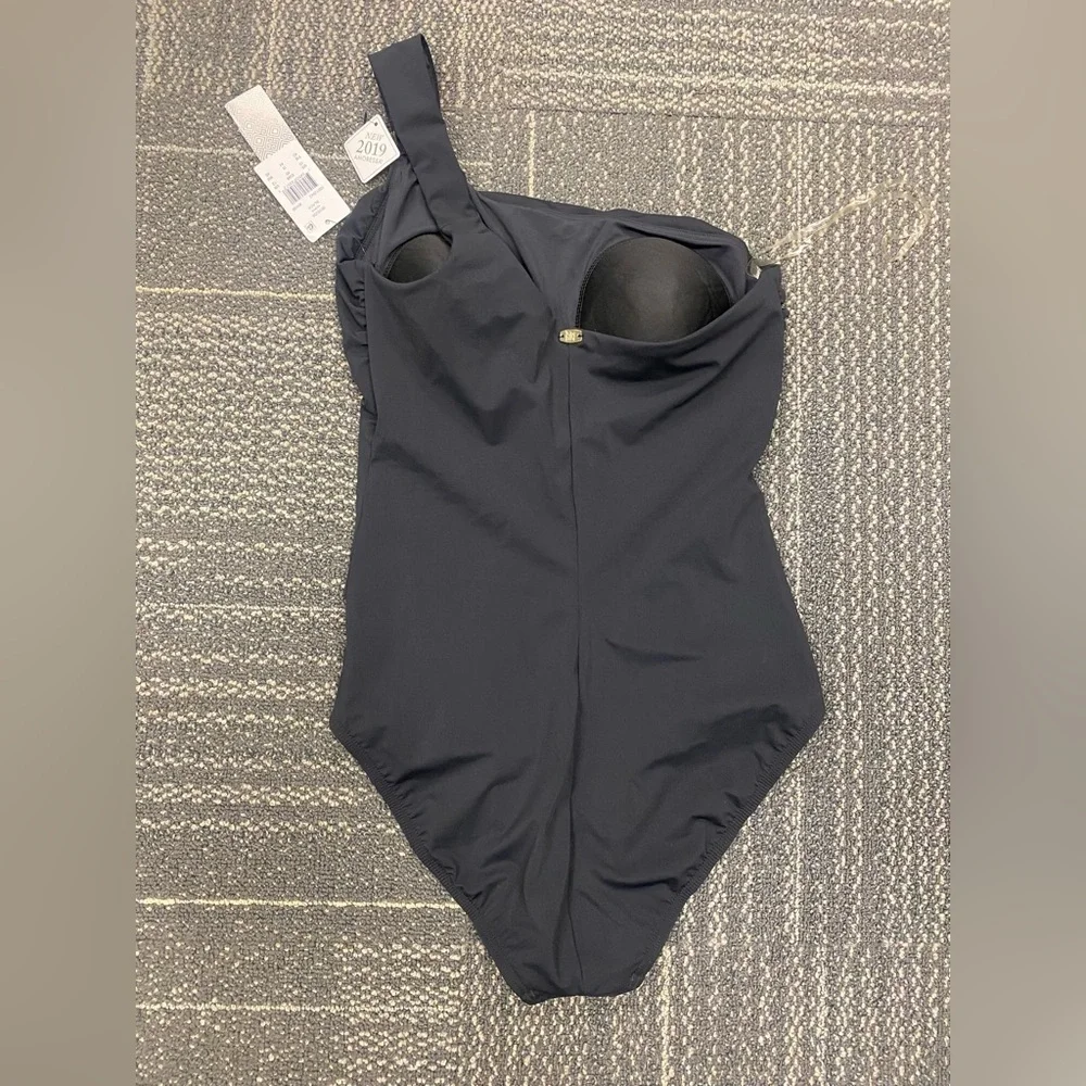 NWT Amoressa by Miraclesuit Gemini Black One Shoulder One Piece Size 10 - Picture 5 of 9